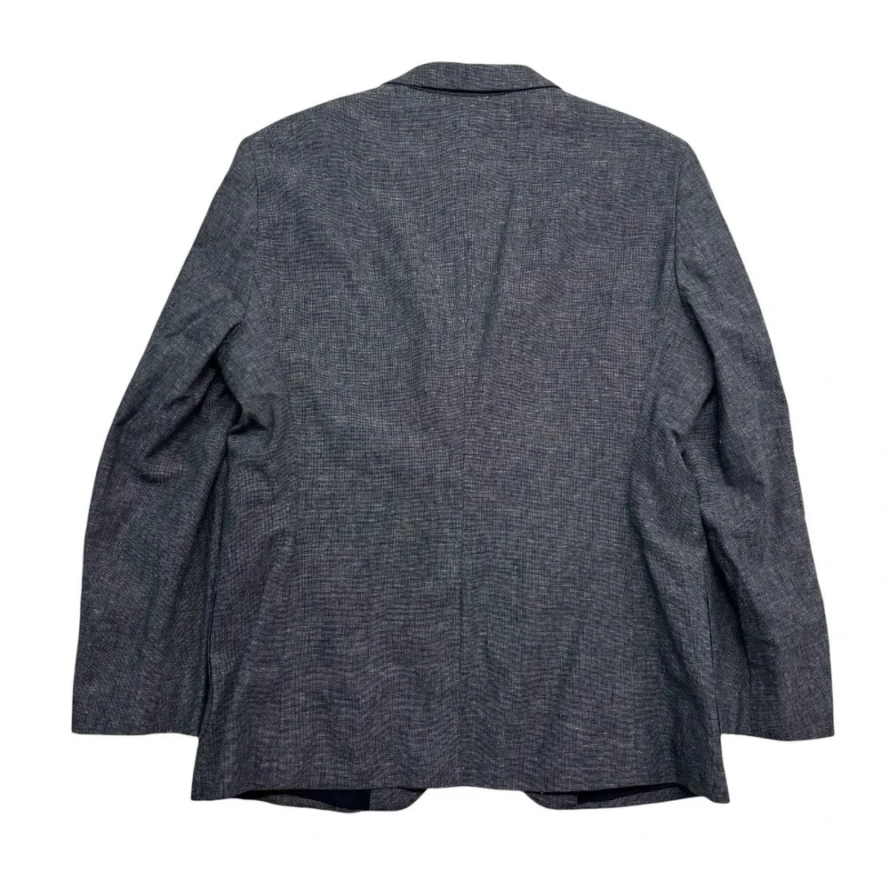 Banana Republic 46R Navy Blue Chambray Linen Cotton Blazer Jacket Sport Coat